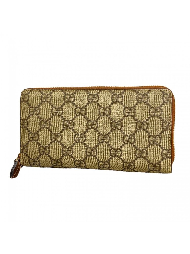Gucci Wallet Gg Supreme Brown Gold